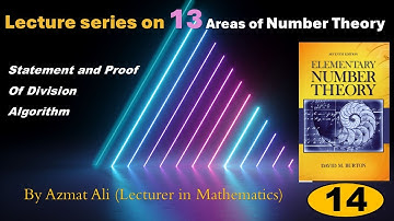 14. Division Algorithm  || Elementary Number Theory by David M. Burton