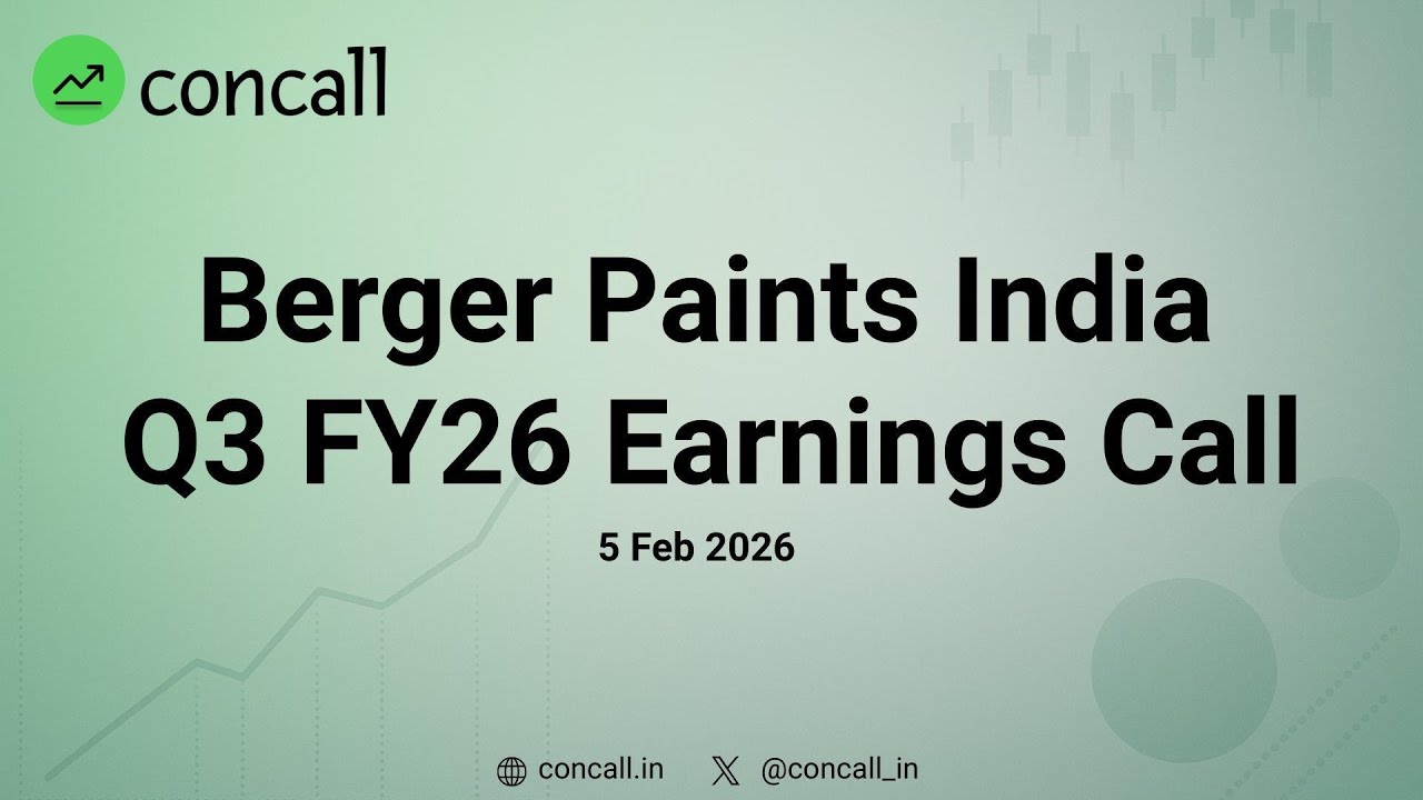 Berger Paints India Q3 FY26 Earnings Conference Call | concall.in