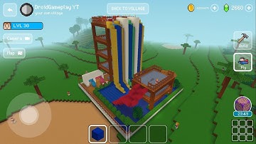 Luxury Water Slide Park - Block Craft 3d: Building Game - Crafting games