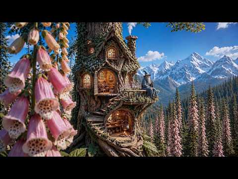 The Wizard's Journey: The Enchanted Foxglove Village | Cozy Celtic Music