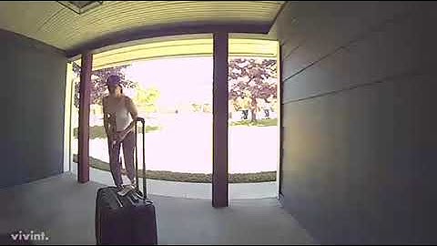 Doorbell cam catches girl’s wasp induced freak out.