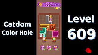 Catdom Level 609 walkthrough | Color Hole 🐱🕳️| Solutionguruji