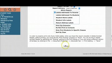 Aeries Teacher Portal Labels