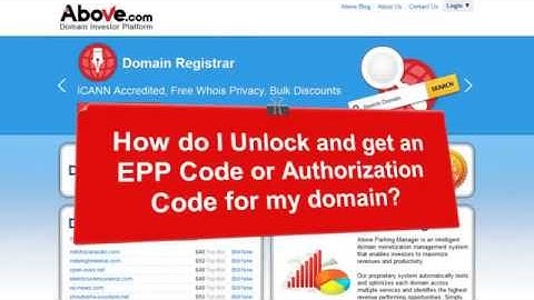 How do I unlock & get an EPP Code or Authorization code for my Domain?