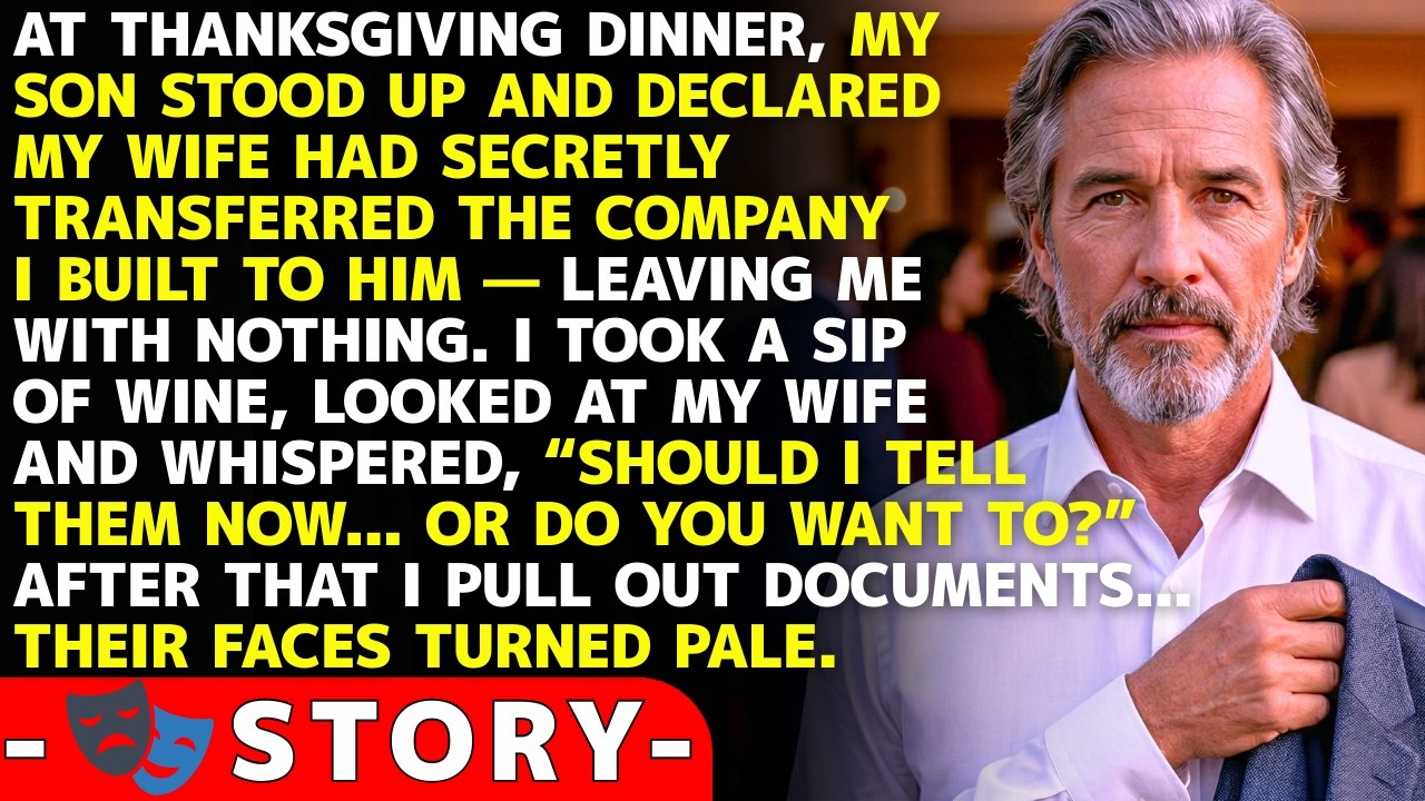 Lasin täynnä kiitospäivän kalkkunaa ja naurua, kun poikani yhtäkkiä nousi seisomaan ja iski lasinsa pöytään. "Äiti on siirtänyt koko yrityksen minulle. Sinä et omista enää mitään." Vaimoni Leanne...