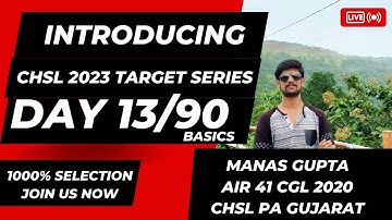 DAY 13 - 22 NOV - SSC CHSL 2023 Introducing Target Series || 10000% Selection || #sscchsl #cgl #ssc