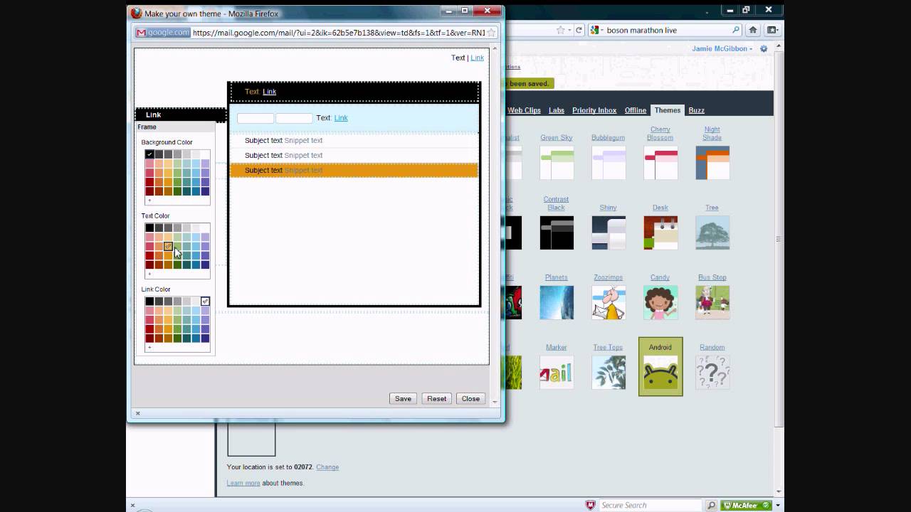 Setting Custom Image Themes in GMail