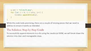 How to Append Elements to a Div in JavaScript