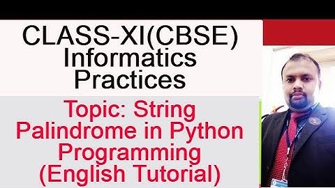 String palindrome | Python programming | English Tutorial | Anees Karattiyattil