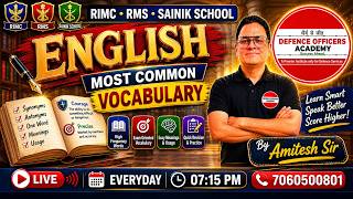 MOST COMMON VOCABULARY |ENGLISH BY-AMITESH SIR RIMC,RMS,SAINIKSCHOOL 2026 #doa #education #rimc
