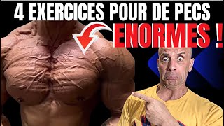 4 Exercices pour des Pectoraux ENORMES et FORTS. 💪🏼🔥💯