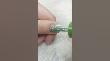 Thumbnail of Beautiful green nail paint color #trending #nails #shorts #nailart #viral #music #nailpolish