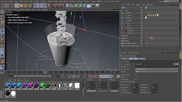 Falling water real flow in glass using #C4D #Realflow plug in