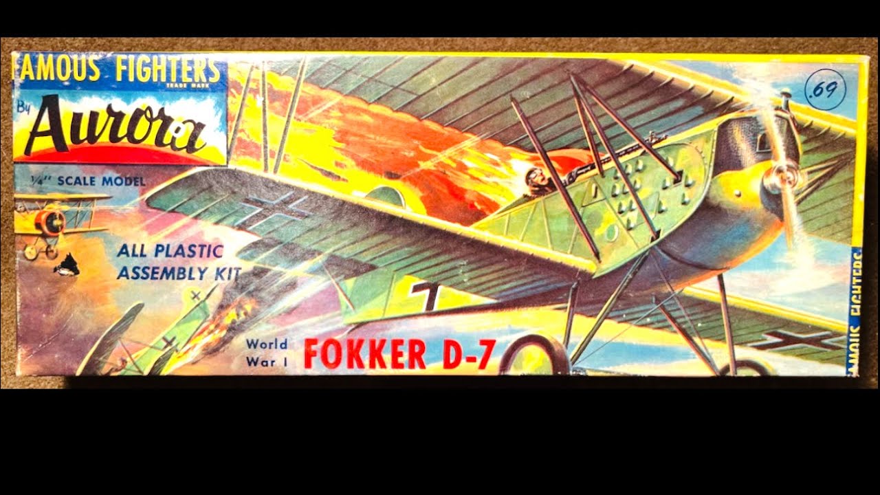航空機・ヘリコプター FOKKER D-7 AURORA Aurora Fokker D-7 1956 Vintage Model Airplane Kit Review - YouTube