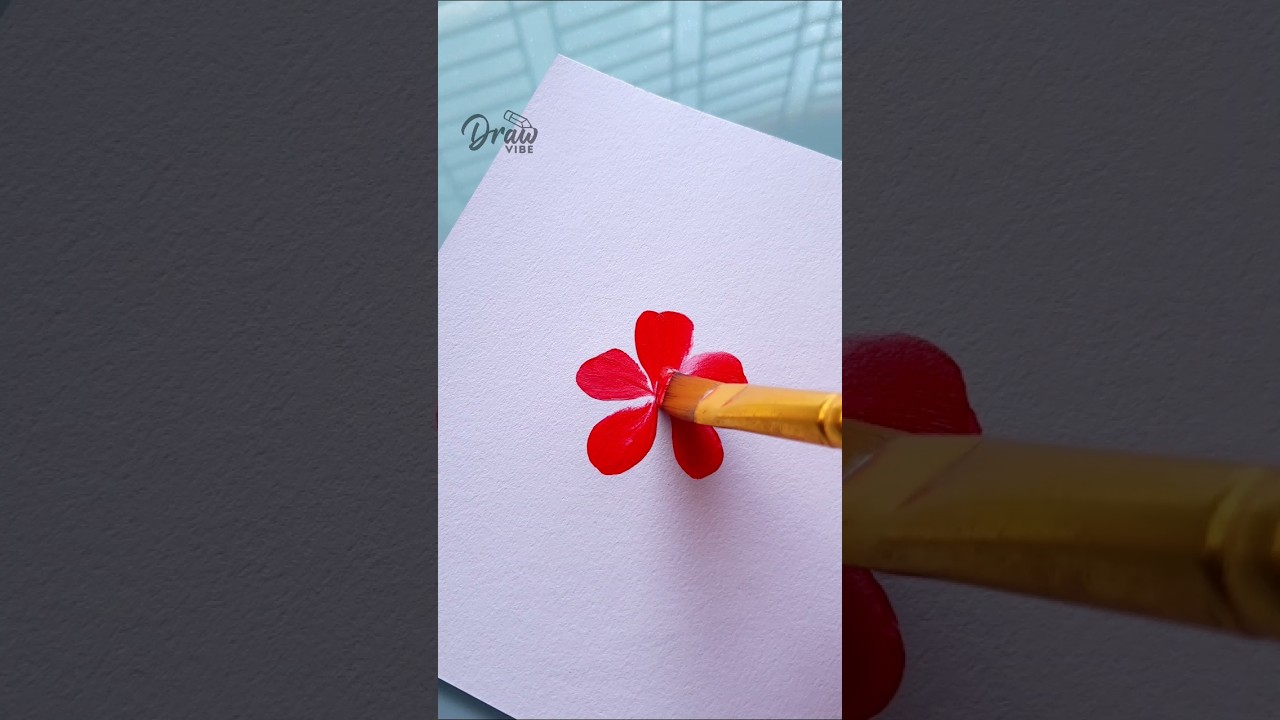 Beautiful red flower painting ideas 