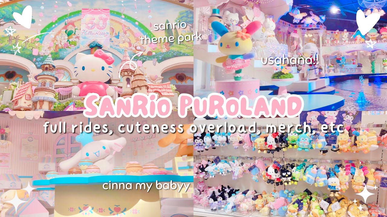 japan vlog 🌸☁️ going to sanrio puroland - hello kitty’s theme park: full rides, merch, etc ♡