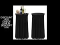 Round High Top Stretch Spandex Cocktail Tablecloths with Skirt Wrinkle Free Cocktail Table Cover for