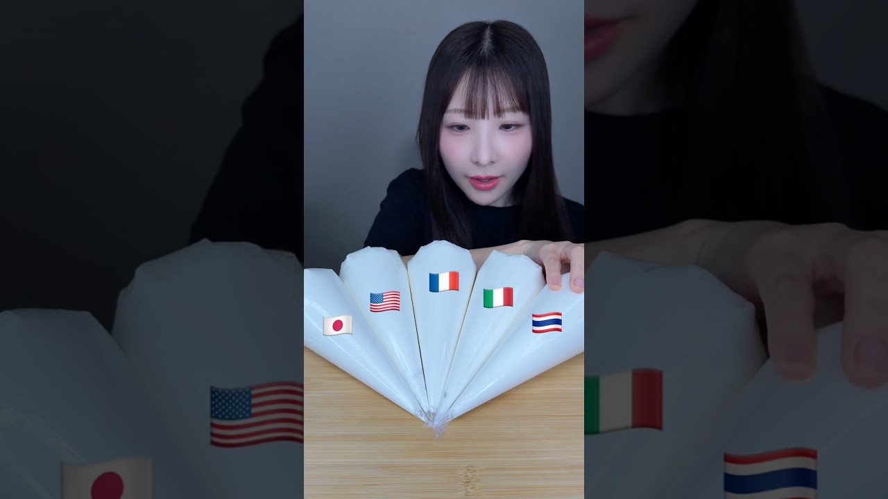 ホイップクリームを世界のアレンジで爆食い😋#mukbang #asmr #whippedcream #飯テロ #sweets