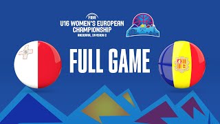 Malta v Andorra | Full Basketball Game | FIBA U16 Women's European Championship 2023