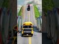 School Bus & Ambulance vs Hydraulic Bollards Crash BeamNG.Drive #shorts #beamngdrive #schoolbus