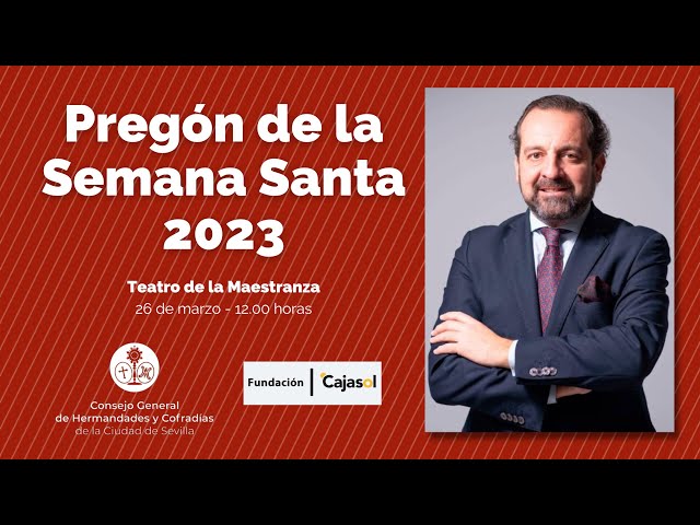 Pregonero y Cartelista de la Semana Santa de Sevilla 2023 - Inciensos  A.Fiances