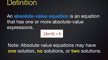 Absolute Value Equations Video