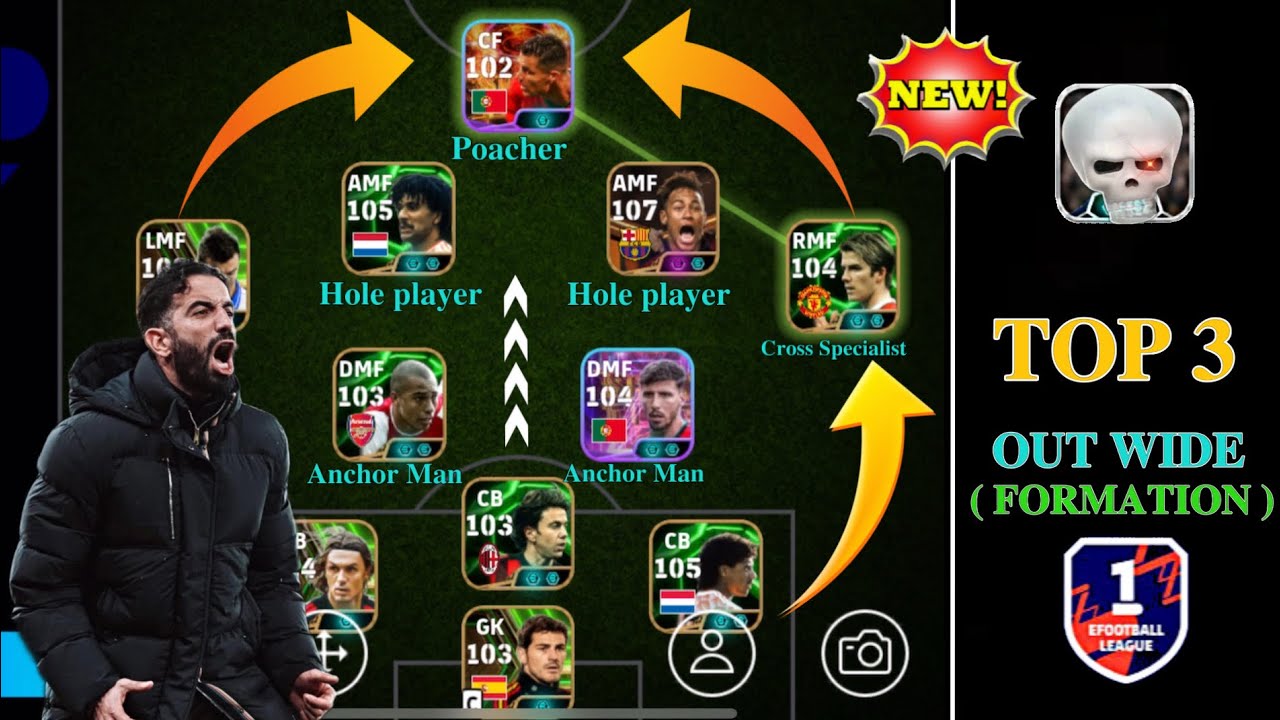 Out Wide R Formation Top 3 Best Out Wide Formations in efootball2026 Mobile🔥 | new update ...