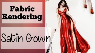 How to draw Satin | Satin Gown | Fashion Illustration