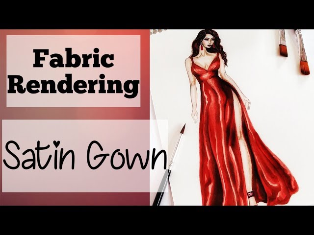 how to draw satin dress How to draw satin fabric tutorial | satin texture | fashion illustration