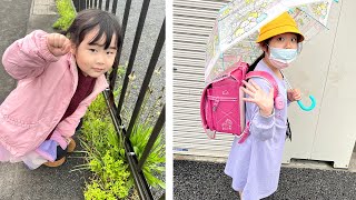 ねえねのことを学校までお迎えに行くよ♪いろちゃんは寄り道しないでお迎えに行ける？　教育　姉妹