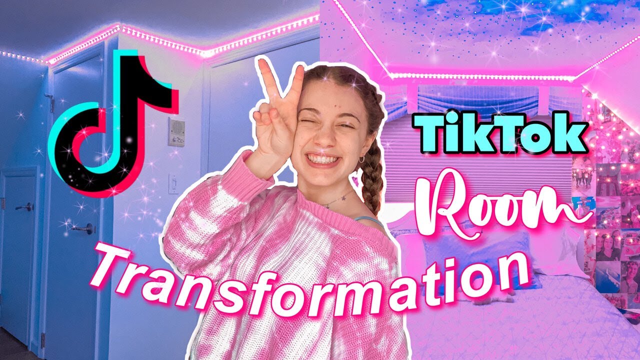 tiktok room transformation! |LED lights, Sky Lite and collage