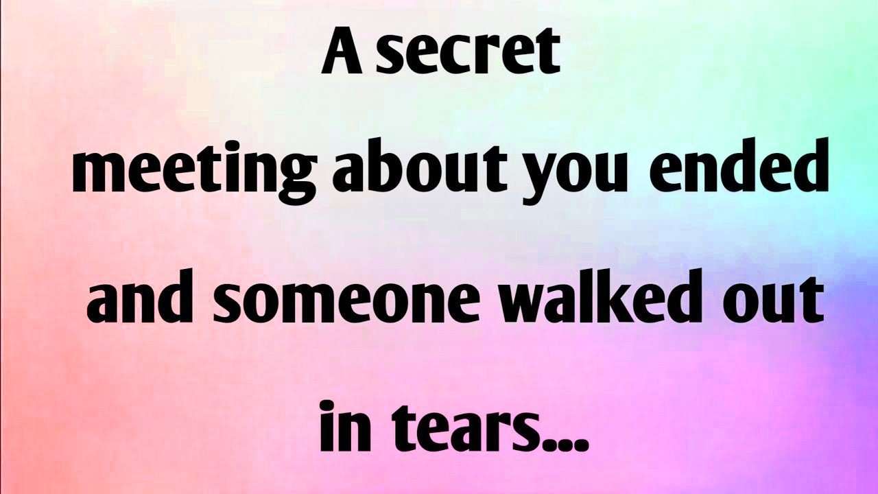 A SECRET MEETING ABOUT