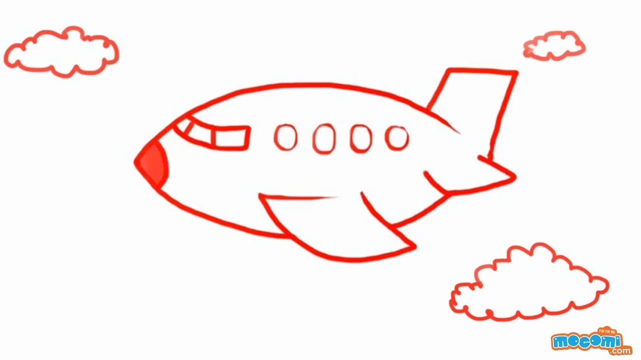 Airplane Drawing Easy For Kids - Carinewbi