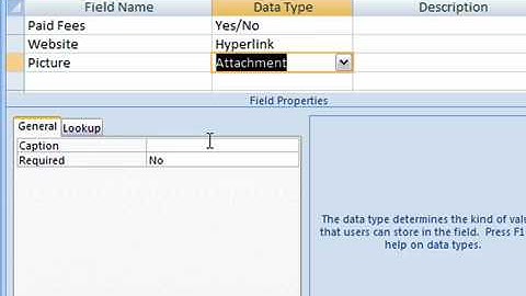 Use the Attachment Data Type in Access 2007