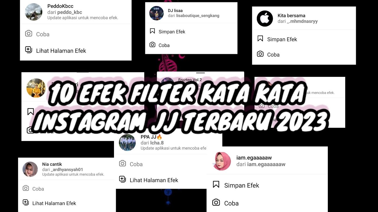 Filter Efek Instagram JJ kata kata Kereen Terbaru 2023 di Tambah sound