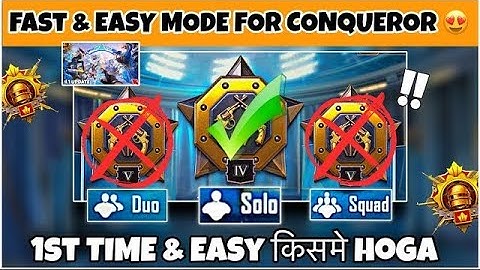 DAY🇮🇳11 Which Mode Is Best For Easy Conqueror SQUAD, DUO Or SOLO ? Explained New Season Tips & Guide