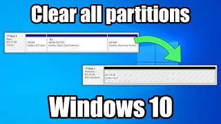 How to clear all partitions from a drive in Windows 10 by R4GE VipeRzZ 102 views 5 months ago 2 minutes, 36 seconds