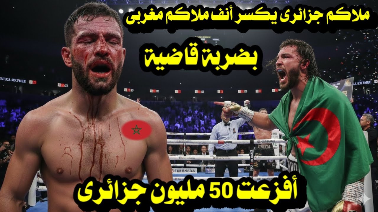 ملاكم جزائرى يكسر أنف ملاكم مغربى بضربة قاضية أفزعت 50 مليون جزائرى 