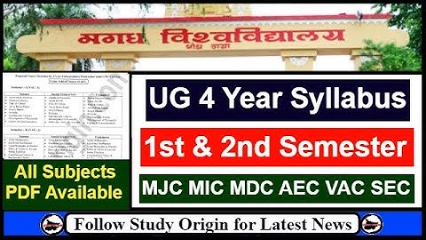 Magadh University UG Syllabus | Magadh University Part 1 Syllabus | Magadh University Syllabus PDF