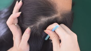 ASMR Real Person Scalp Scratch, Relaxing Hair Combing, Hair Parting, Hair Play For relieve stress
