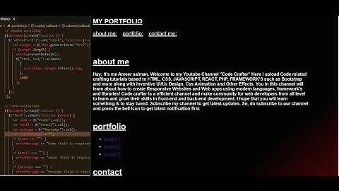 code crafter - Functional Portfolio Website coding - NO Taking 🙏