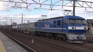 高速コンテナ列車 2082レ EF210–16(岡)新塗装 全検明け＋コキ24両 清洲駅 通過 2022年2月4日(金)撮影