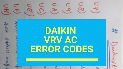 Daikin VRV Error Codes List