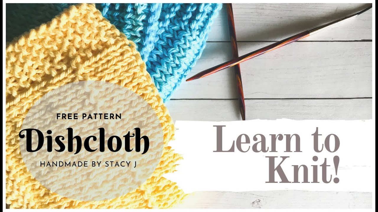 Free & Easy knitted dishcloth pattern for beginners [+video instruction]