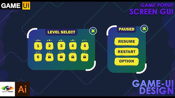 Super easy level select and pause screen game UI design (Mobile game design)