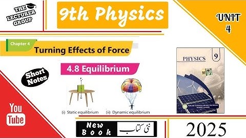 Equilibrium | 9th Class Physics Chapter 4 | PTB 2025