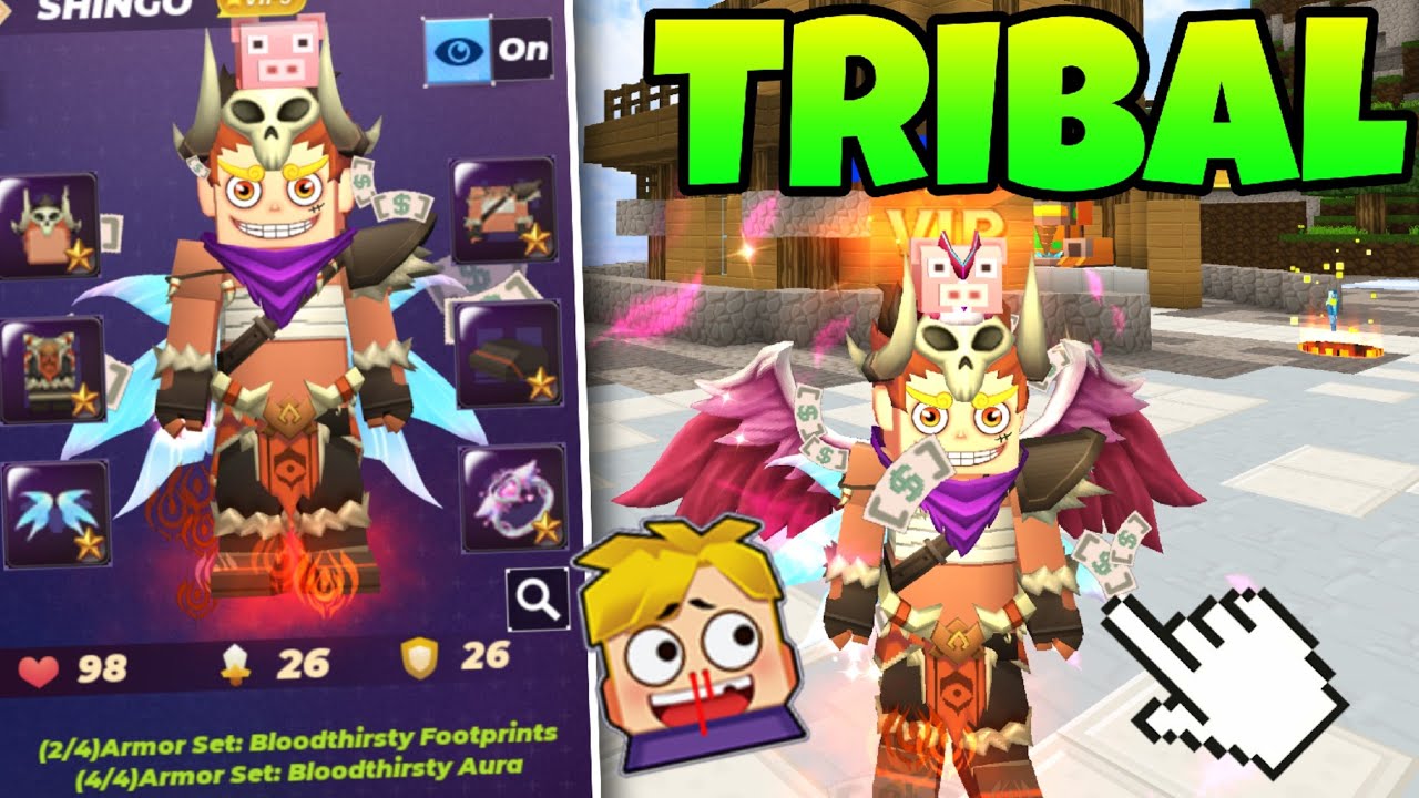 The Power of TRIBAL WARRIOR in SkyBlock Blockman go YouTube