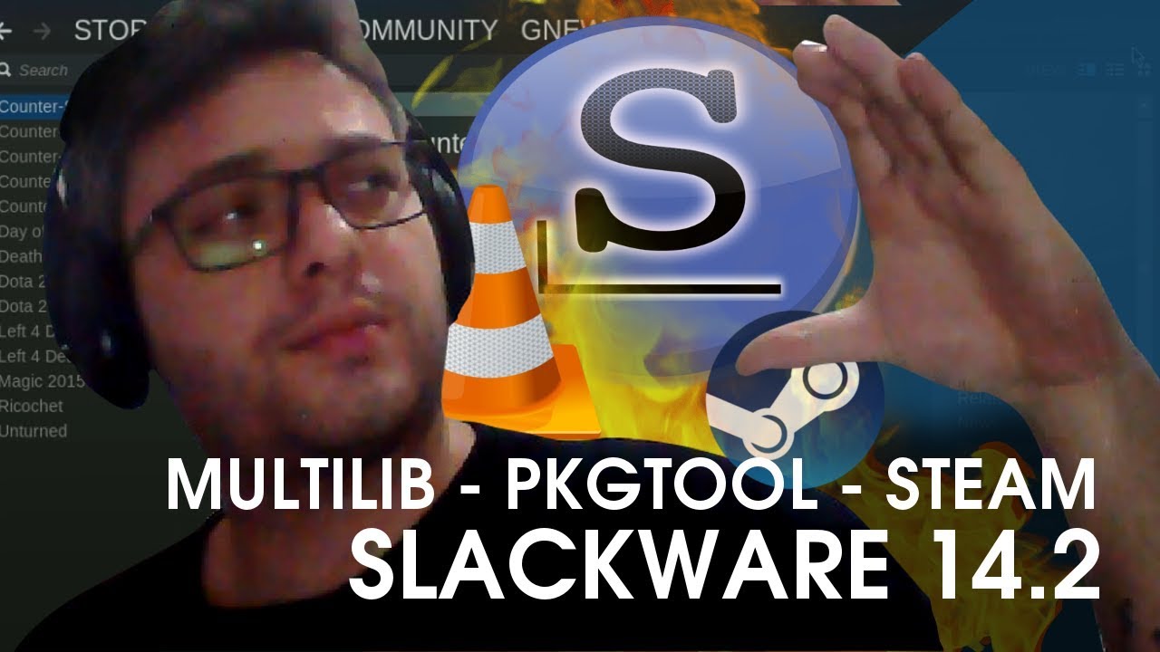 SLACKWARE 14.2 - Multilib - Pkgtool - Steam - Pt3 - YouTube