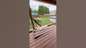 Removing deck boards the fastest way I know! #deck #construction #new #diy #demo #nails #asmr