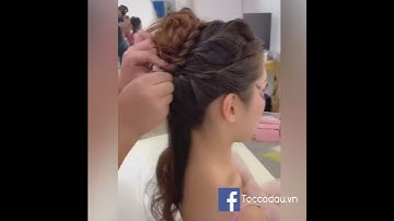 Hướng dẫn làm kiểu tóc cô dâu búi cao đẹp cho cô dâu mùa cưới 2019. Hạnh Phạm Hairstylist.